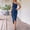 Navy, variant on EGNMCR Holiday Dresses for Women Fashion Women Casual Summer Solid One Shoulder Sleeveless Long Dress