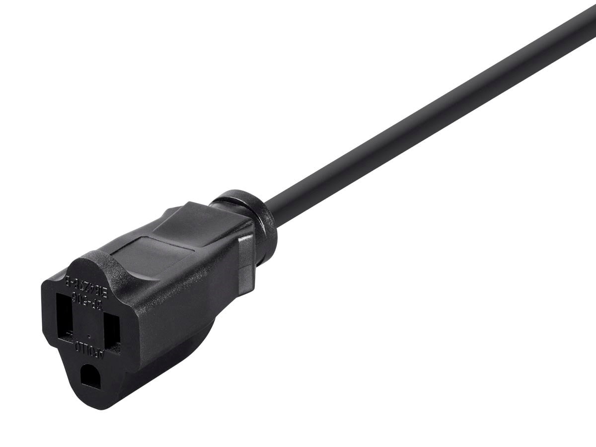 Monoprice Power Extension Cord Cable - 10 Feet - Black | 14AWG 15A (NEMA 5-15P to NEMA 5-15R)