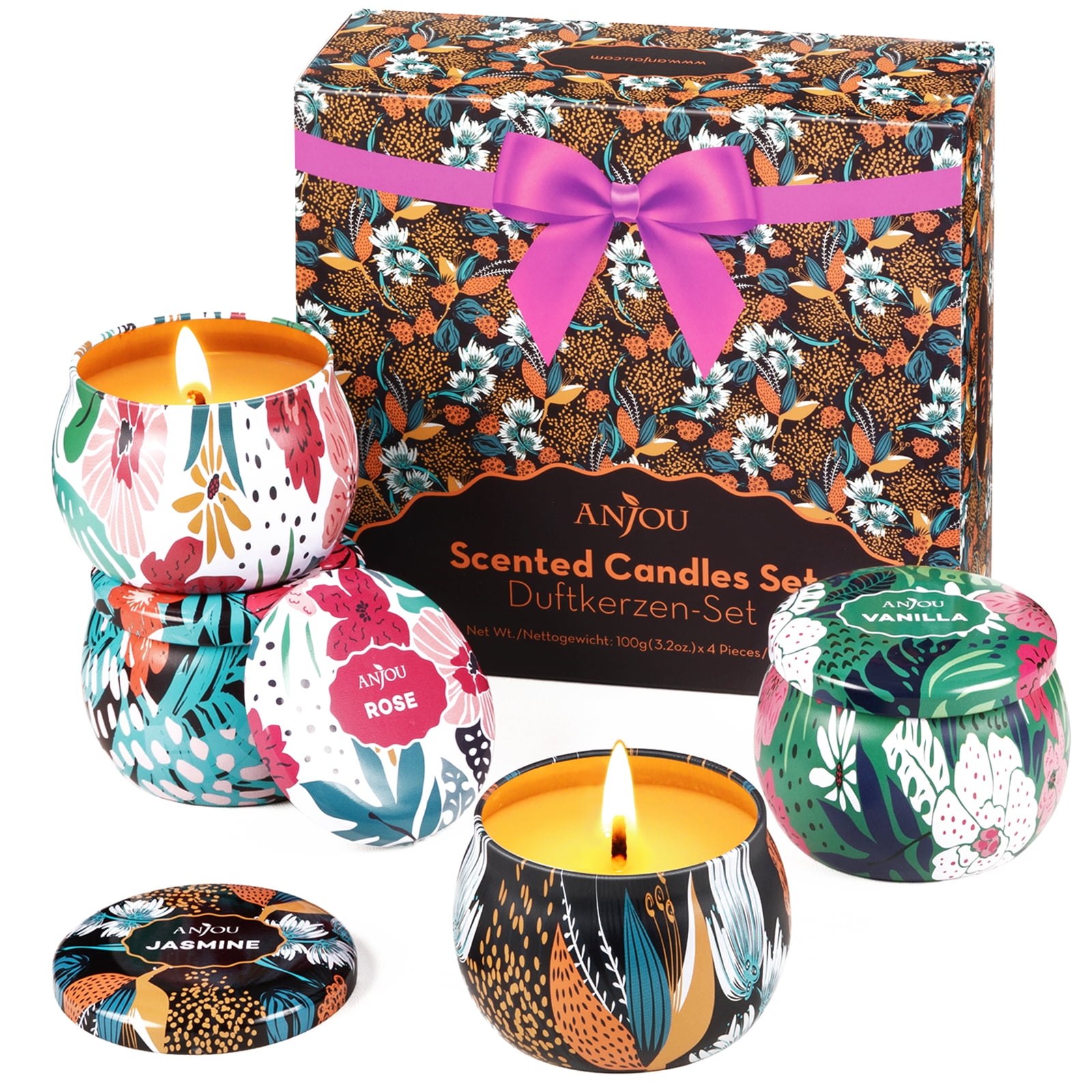 Scented Candles Soy Wax 4-Pack Gift Package Aromatherapy Candle Gift Set 