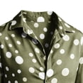 thumbnail image 4 of UTSJKR Men's Roll-Up Cuff Polka Dot Long Sleeve Button-Down Shirt, Slim Fit Casual Top, Daily Dating Street Outdoor Trendy Leisure Wear Green M, 4 of 5