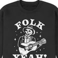 thumbnail image 3 of Instant Message - Guitar Skeleton Folk Yeah - Men's Crew Neck Fleece Pullover, 3 of 6