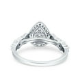 thumbnail image 3 of Simulated Cubic Zirconia Size-5 Teardrop Halo Art Deco Ring Pear Wedding Engagement Band 925 Sterling Silver, 3 of 7