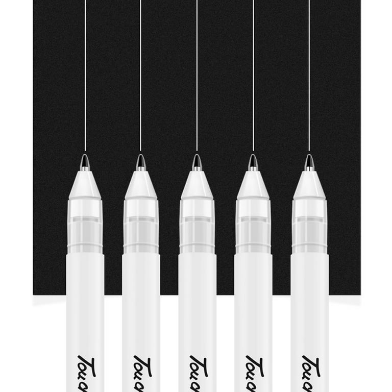 Wovilon White Gel Pen For Artists 0.8Mm Fine Point - Smudge-Resistant White  Pen For Art Drawing, Sketching & Writing (6Pack) - White Ink Pen Highlight  Fineliner - Archival Gel Ink 