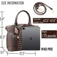 thumbnail image 3 of HMSHA Women Purse Satchel Bag Long Crossbody Classy Tote Bag Top Handle Vegan Leather Ladies Handbags Embossed Pattern, 3 of 8
