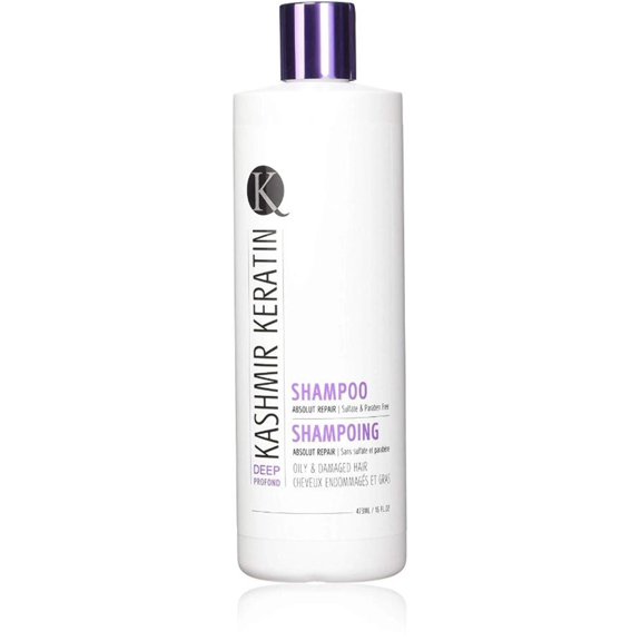 Kashmir Keratin Deep Shampoo For Oily and Damaged Hair Sulfate And Paraben Free NEW PRESENTATION (16 Fl Oz.)