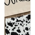 thumbnail image 7 of Suealasg Little Girls Summer Outfits 1T 2T 3T 4T 5T Kids Girls Short Sleeve Letter Print Tops Cow Print Flared Pants Sets Toddler Girls Pants Sets, 7 of 7