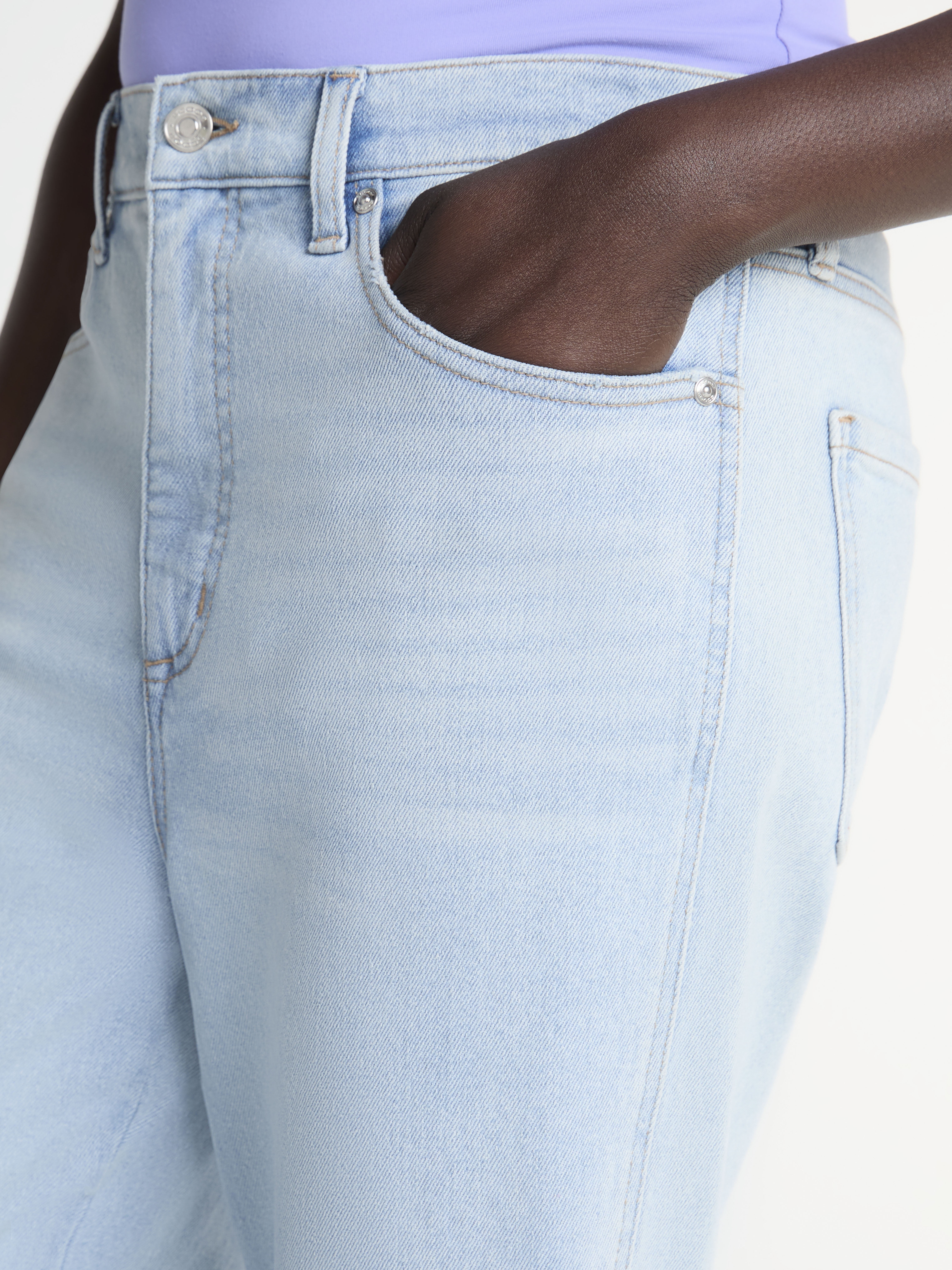 Scoop Women's Mid Rise Barrel Leg Jeans, Sizes 0-18