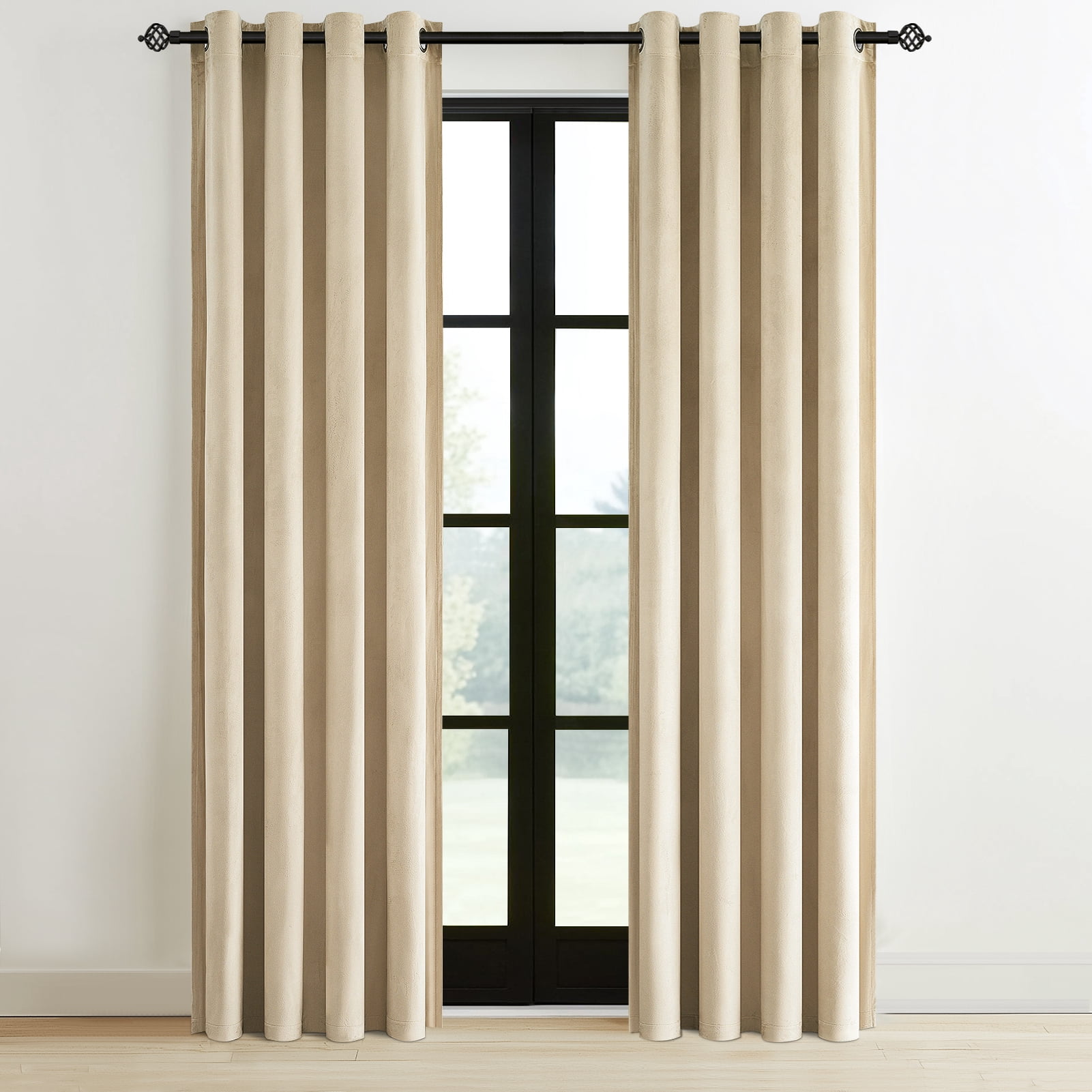 Top Finel 100% Blackout Luxury Velvet Curtain, 52 x 96 inch, 2 Panels