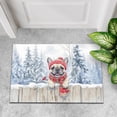 thumbnail image 4 of Playful French Bulldog Welcomes Winter Snowy Day with Cardinal Bird Doormat Dog Lover Gifts Indoor Outdoor Welcome Mat - 2017, 4 of 5