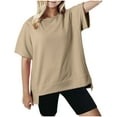 thumbnail image 1 of Plebaso T-Shirts Surdimensionnés pour Garçons Filles Manches Courtes Décontractés Tees Unis Enfants Col Rond Hauts Légers, 1 of 5