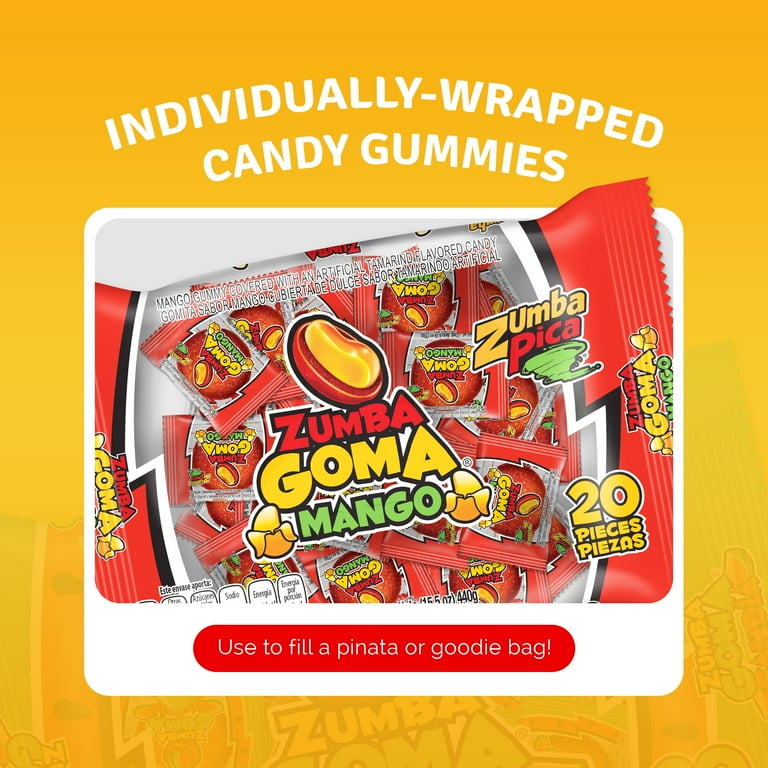 Zumba Pica Goma Mix Gummy Candy, Mexican Tamarind and Mango Candy