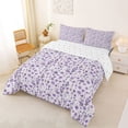 thumbnail image 2 of Erosebridal Purple Flower Queen Comforter Set for Girls, Chic Floral Bedding Comforter Set, Reversible, 3pcs, 2 of 6