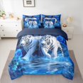 thumbnail image 2 of Castle Fairy Tiger Animal Twin Bedding Sets 7-Piece for Kids Teens Adults,Jungle Wildlife Bedding Comforter Set Microfiber,Floral Flower Rose Breathable Sheet Sets,Luxury Bedroom Decor,Reversible, 2 of 8