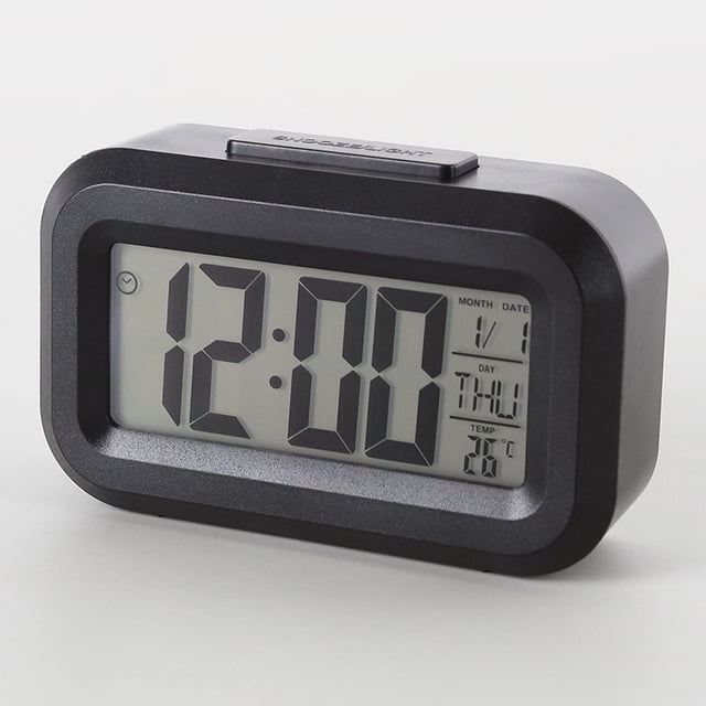ZHAOCHENG (negro) Despertador, Reloj a Pilas, Modelo DimNight, 12/24 Horas, Inalámbrico, Reloj Pequeño para Dormitorio/Pared/Viaje con Pantalla