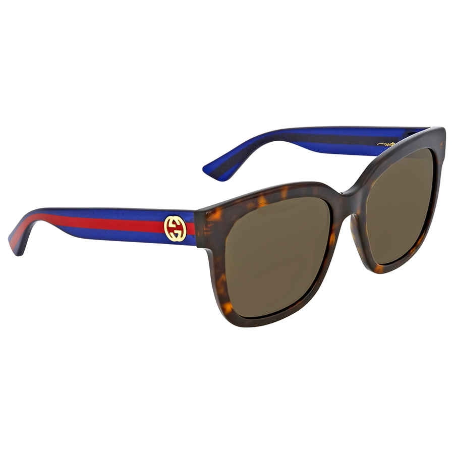 GG0034S-004-54 Blue Square Sunglasses 