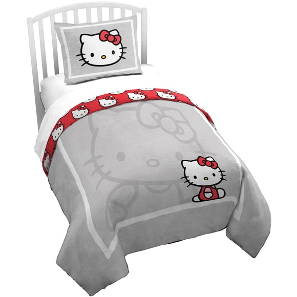 Juego de fundas de edredón Jay Franco Hello Kitty, tamaño doble, 2 piezas