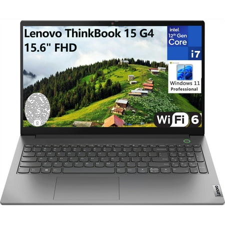 Lenovo ThinkBook 15 G4 15.6" FHD Business Laptop Computer, 12th Gen Intel 10-Core i7-1255U, 16GB DDR4 RAM, 512GB SSD, WiFi 6, Bluetooth 5.1, Fingerprint Reader, Grey, Windows 11 Pro, Tilsiy