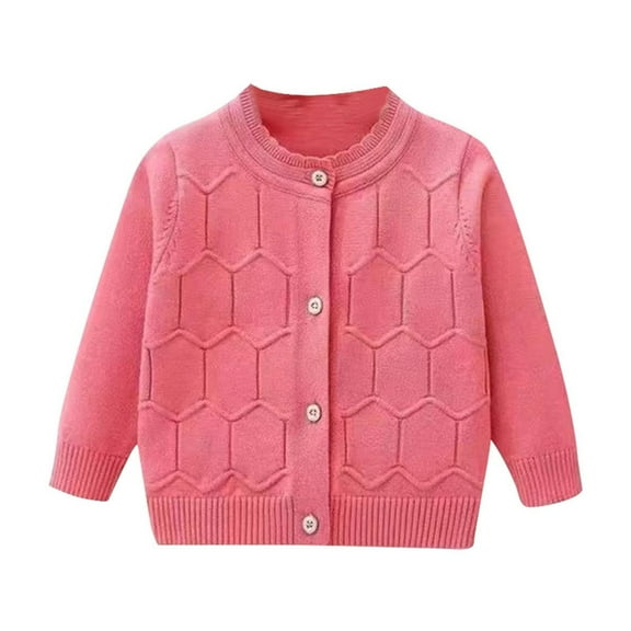 Chbgutlmr Baby Clothes for Girls Crew Neck Sweaters Long Sleeve Button up Knitted Fall Winter Cardigans