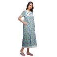 thumbnail image 2 of Moomaya Printed Sleepwear Cotton Ruffled Border Womens Maxi Nightdress, 2 of 6