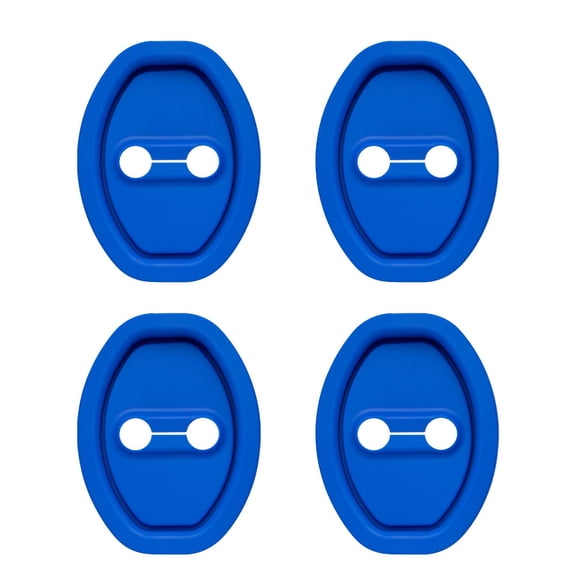 4Pc Car Silicone Door Protective Cover,Doors Lock Buckle Protective Cover for Car Locks Absorber Cushion, Thickened Door Protection Covers (Blue)