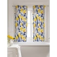 thumbnail image 3 of Yellow Lemon Tier Curtains 45 Inch Length,Sheer Curtains for Bedroom Living Room Window Blue Leaf Vintage Botanical Summer Spring Small Half Window Kitchen Curtains & Drapes 27.5"x45" 2 Panels, 3 of 6