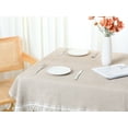 thumbnail image 5 of REGALWOVEN Square Tablecloth Cotton Linen Table Cover with Tassels for Dining Table Khaki 71"x71", 5 of 5
