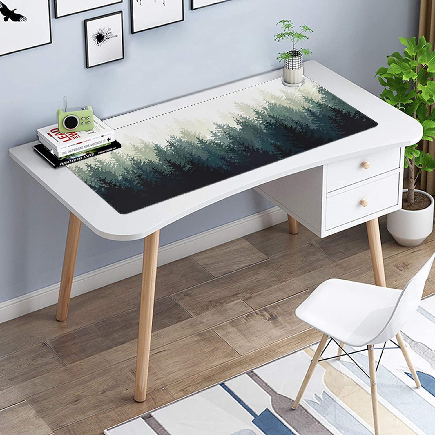 Gaming Mouse Pad, Desk Pad with Non-Slip Base Extended Large Mouse Pad XXL Keyboard Mouse Pad Desk Mat On Top of Desks for Work, Game, Office, Home - Japanese Cherry Blossom (31.5x15.7 in)