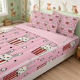 thumbnail image 2 of Erosebridal Bunny Zipper Twin Comforter Sets with Fitted Sheet and 2 Pillowcases for Girls, Popcorn Bucket Zipper Bedding Set, Pink Reversible, 2 of 7