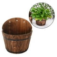 Flower Pot Wooden Barrel Plant Pot Barrel Planter for indoor and outdoor Garden Yard Patio L L