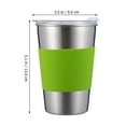 thumbnail image 2 of Kids Stainless Steel Tumbler with Straws - 500ml Spill Proof Toddler Cup - Green, 2 of 9