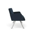 thumbnail image 2 of Willow Lounge Lobby Reception Waiting Room Loveseat / Silver Steel / Blue, 2 of 5