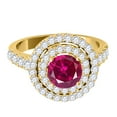 thumbnail image 3 of Mauli Jewels Rings for Women 1.85 Carat Diamond And Created Ruby Ring 4-prong 14k Yellow Gold, 3 of 6