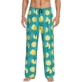 thumbnail image 2 of Lsque Lemon Blue Print Men's Pajama Pants, Lounge Pant - Comfortable Home Wear,Elastic Waistband, Stylish Design-Small, 2 of 9