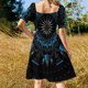 thumbnail image 4 of Vestido de manga corta con calavera y plumas de búfalo (azul) ropa de mujer vestidos elegantes y elegantes de Corea de tallas grandes, 4 of 7