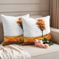 thumbnail image 2 of Fall Scenery Trees Outdoor Waterproof Pillow Covers, Autumn Yellow Leaves Natural Grassland Decorative Square Throw Pillowcase Sofa Cushion Sham for Patio/Couch/Chair, 26"x26" 2 Pack, 2 of 8