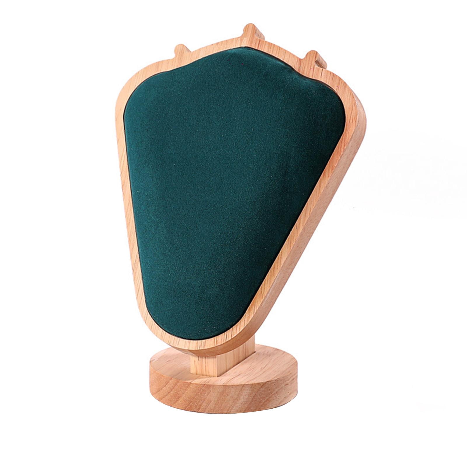 Milageto Necklace Display Stand Chain Rack Mannequin Model for Store Bedroom Showcase Dark Green Suede
