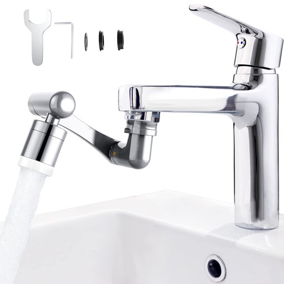 1440 Swivel Multifunctional Robotic Arm Faucet Extender, Large-Angle Rotating Splash Filter Faucet Aerator for Kitchen and Bathroo
