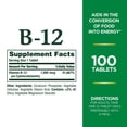 thumbnail image 2 of Suplemento vitamínico Nature's Bounty Vitamina B12 1000 mcg 100 comprimidos, 2 of 6
