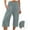 25 Gray, variant on Feimerou Flowy Capri Pants for Women Ruch High Waisted Wide Leg Pants Summer Casual Loose Fit Comfy Drawstring Hem Cropped Pants
