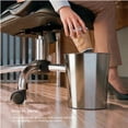 thumbnail image 2 of Home Zone Living 1.5 Gallon Round Open Top Wastebasket, Stainless Steel, Silver, 2 Pack with Trash Bags, 2 of 7