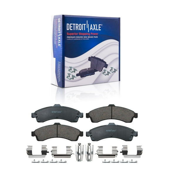Detroit Axle - Front Brake Pads for Chevrolet Trailblazer EXT SSR GMC Envoy XL XUV Buick Rainier Olds Bravada Isuzu Ascender Saab 9-7x 2002 2003 2004 2005 Ceramic Brake Pads w/Hardware Replacement