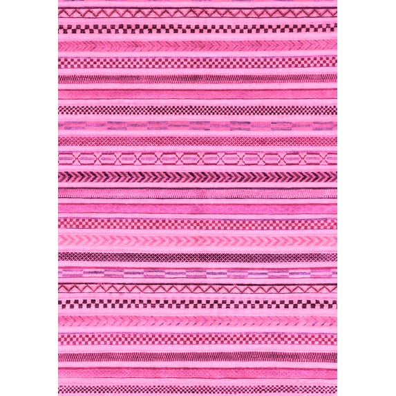 Ahgly Company Indoor Rectangle Abstract Pink Modern Area Rugs, 8' x 12'