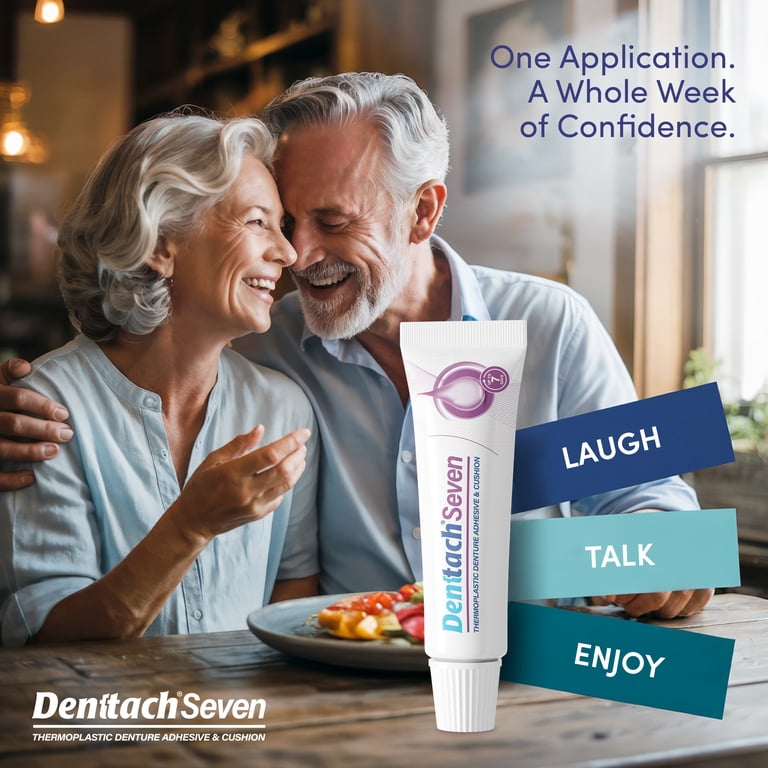 Denttach Seven Denture Adhesive, Thermoplastic Cushion fit Up to 7