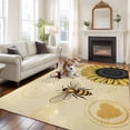thumbnail image 3 of Farmhouse Sunflowers Area Rug 5x8 Washable Rug Non Slip Vintage Bees Airplane Country Floral Large Area Rug Soft Stainresistant Indoor Floor Carpet for Living Room Bedroom Home Office Dining Room, 3 of 8