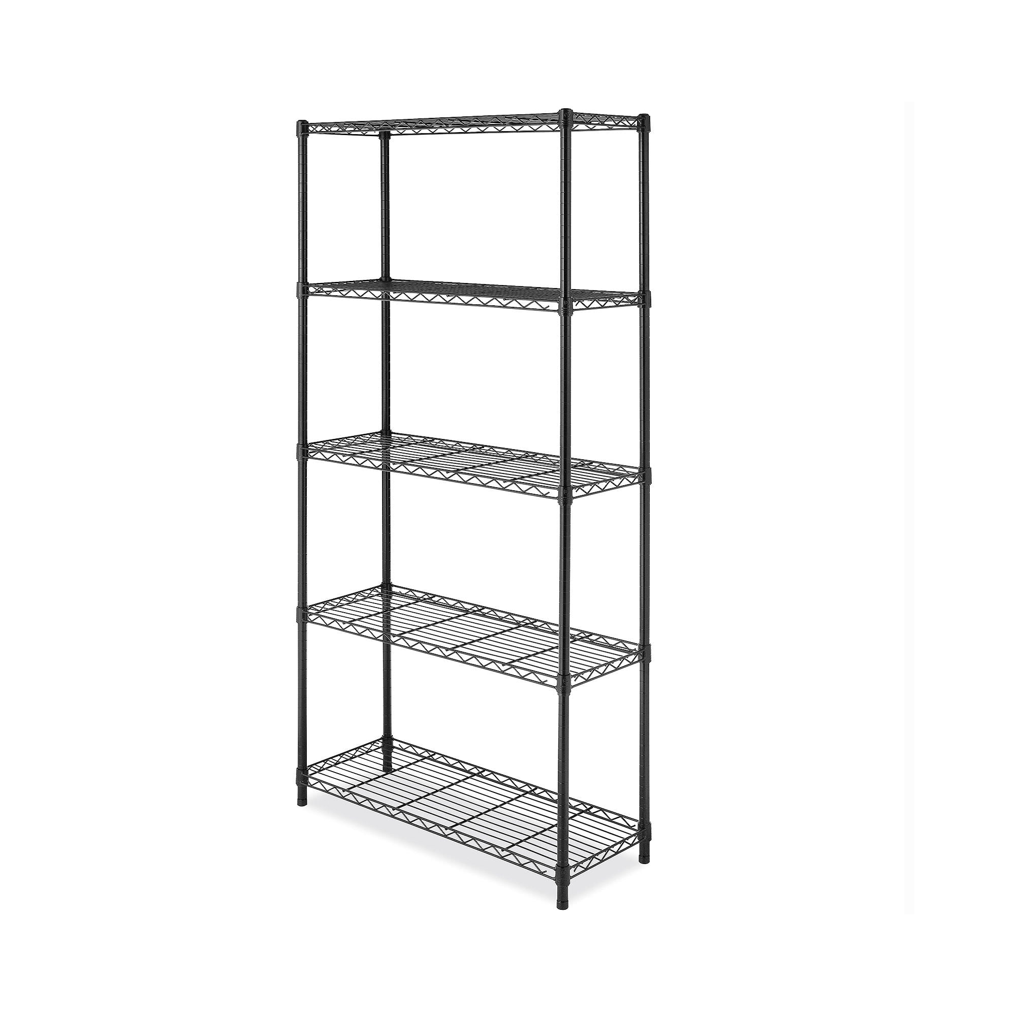 Adjustable Folding 5-Tier Shelves Wire Bakery Bread Rack Floor Display Black New 