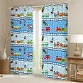 thumbnail image 2 of Castle Fairy Cartoon Train Black Out Curtains for Preppy Kids Children,Steam Engine Railway Railroad Curtains Pack of 2 (42x63 Each),Railway Transportation Theme Bedroom Curtains, 2 of 6