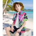 thumbnail image 4 of Aideaone Boy's Button Down Hawaiian Shirts Short Sleeve Cool Cartoon Print Tops for 7-14 Years, 4 of 7