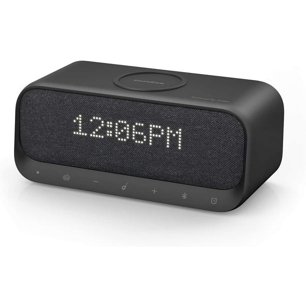 Bluetooth Speaker Soundcore Wakey Bluetooth Speaker Powered By Anker Alarm Clock Stereo Sound Fm Radio White Noise Qi Wireless Charger With 7 5w Charging For Iphone And 10w For Samsung Black