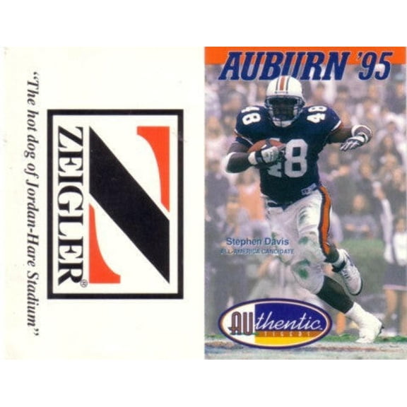 Stephen Davis 1995 Auburn Tigers football pocket schedule