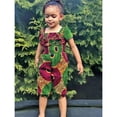 thumbnail image 4 of Girls Romper Kids Ruffles Jumpsuits Short Sleeve Ankara Playsuit Girls Jumpsuit Green 2-3 Years, 4 of 5